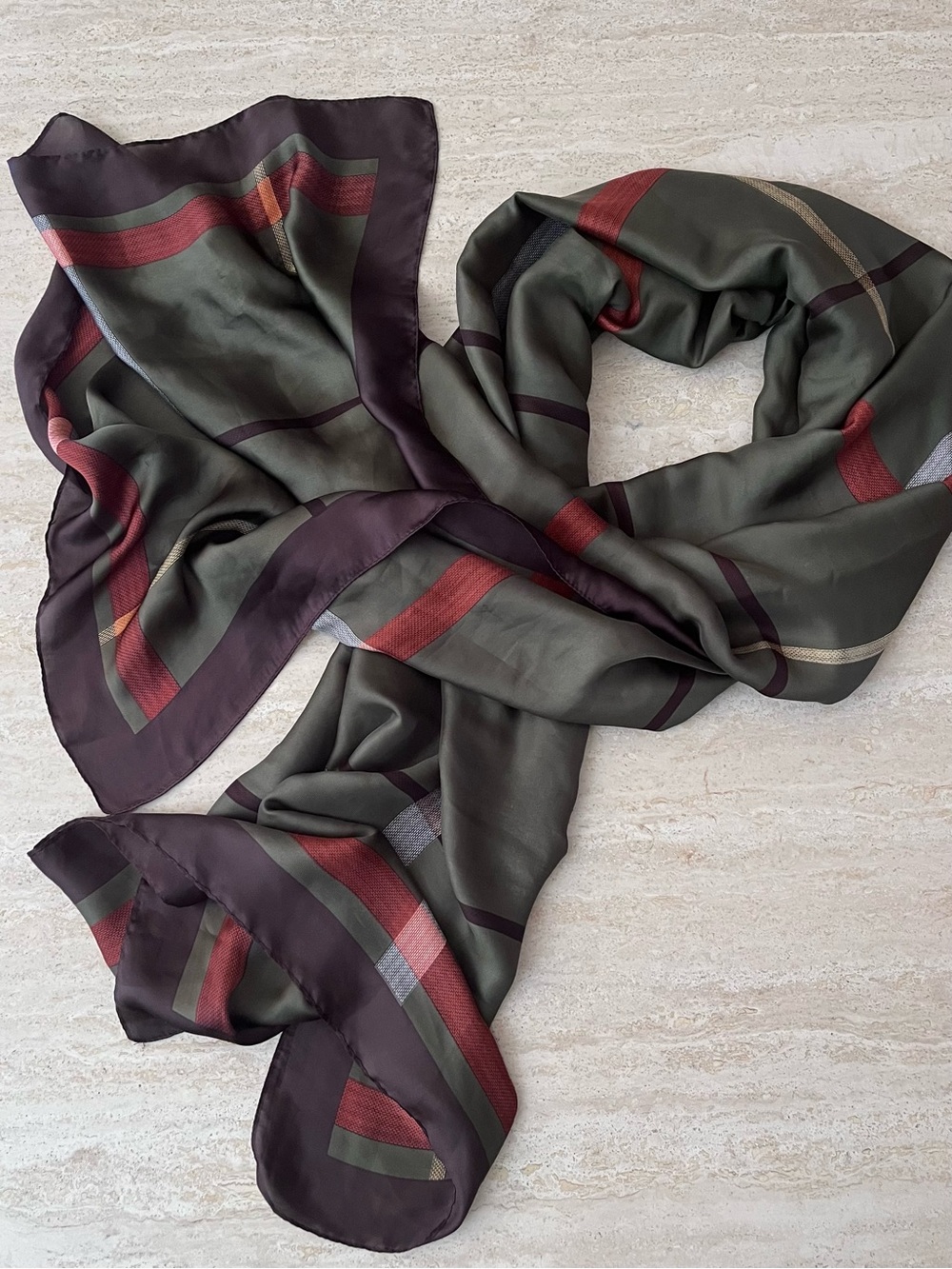 Vintage 70s/80s Oversized Earth Tone Autumn Scarf